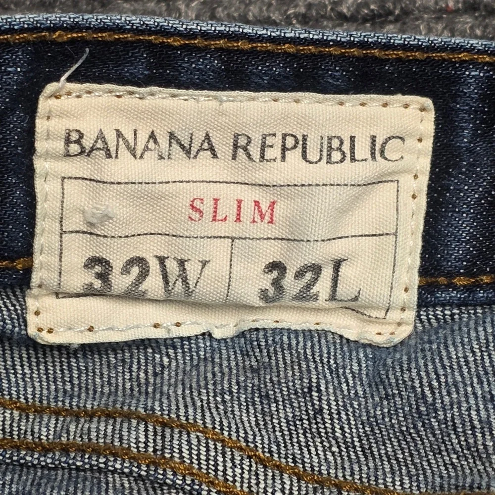 Banana Republic‎ Slim Fit Jeans  Men's Size 32x32 Medium Wash Denim Distressed